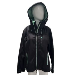 SuperDry Black Zip Up Jacket Size L